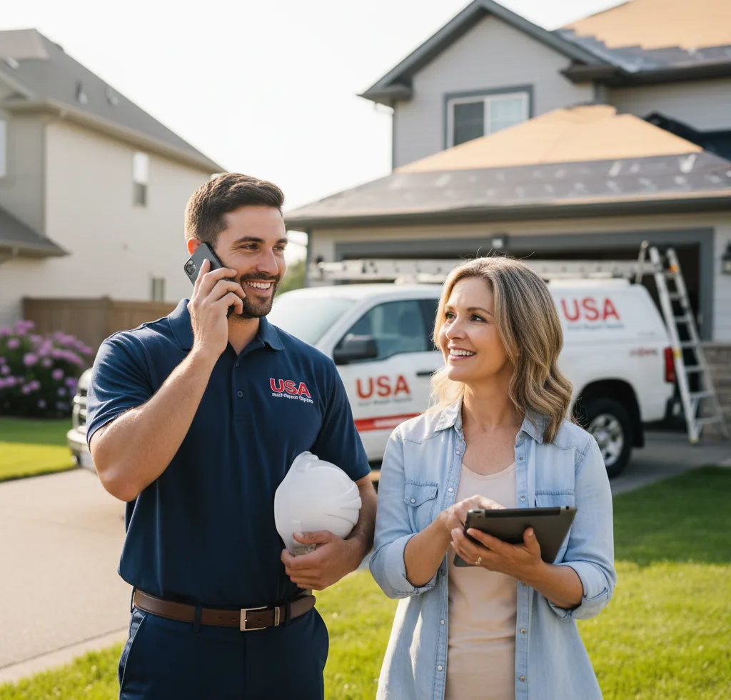 USA Roof Repair Experts customer support in Farmland
